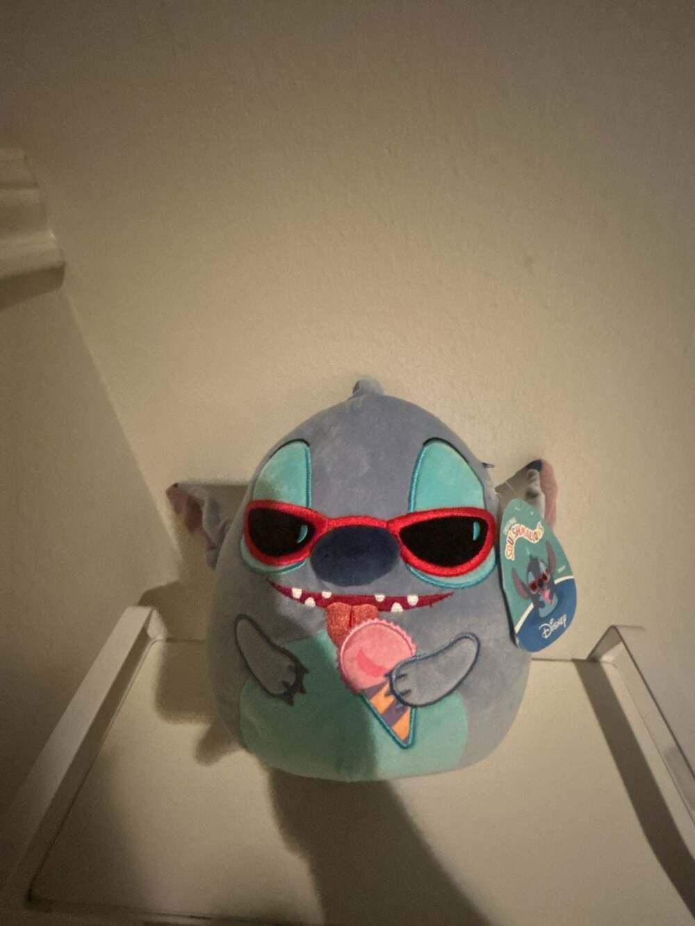 Squishmallows Disney Stitch Holding Ice Cream Cone with Sunglasses Plush